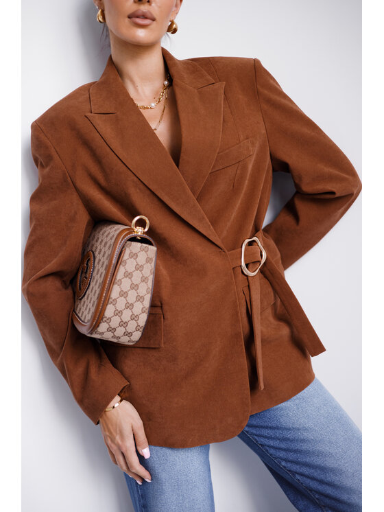 LilaLou LilaLou Sako Whisper Hnedá Regular Fit