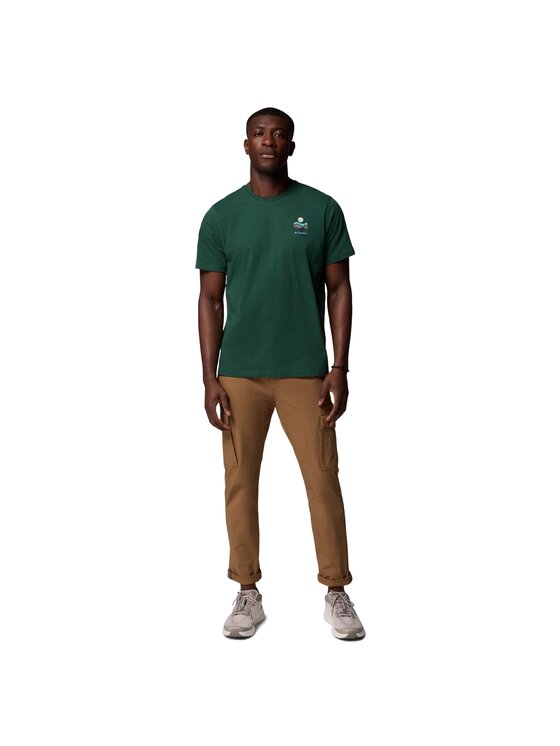 Columbia Columbia T-Shirt 203645 Zielony Regular Fit