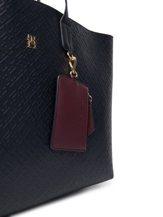 Tommy Hilfiger Tommy Hilfiger Kabelka Th Icon Tote Mono AW0AW18174 Tmavomodrá