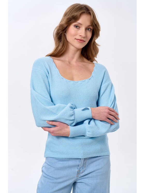 blue shadow blue shadow Sweter Turan Niebieski Regular Fit