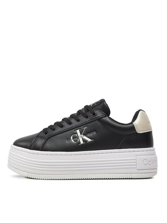 Calvin Klein Jeans Calvin Klein Jeans Sneakersy Bold Platf Low Lace Lth Ml Mtl YW0YW01516 Čierna
