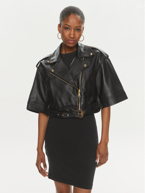 Versace Jeans Couture Versace Jeans Couture Lederjacke 76HAVP02 Schwarz Regular Fit