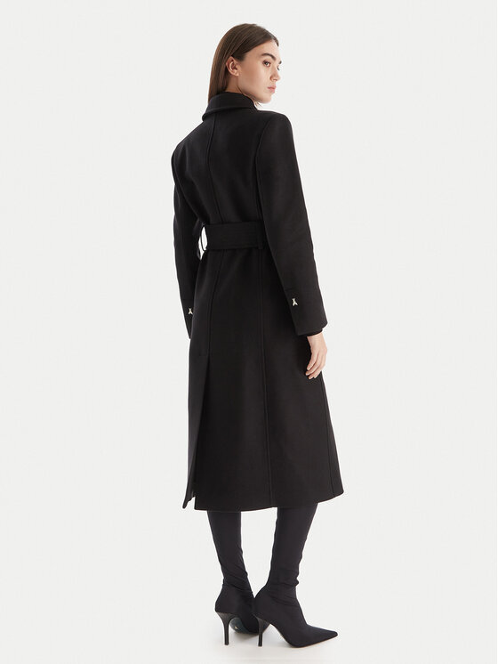 Patrizia Pepe Patrizia Pepe Vilnonis paltas 2O0195 A171 Juoda Regular Fit