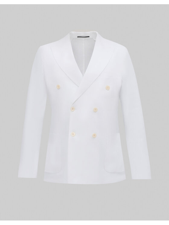 Borgio Borgio Marynarka linarolo_II Biały Slim Fit