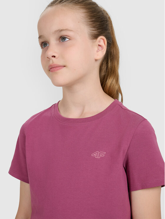 4F 4F T-Shirt BASIC+ Fioletowy Oversize