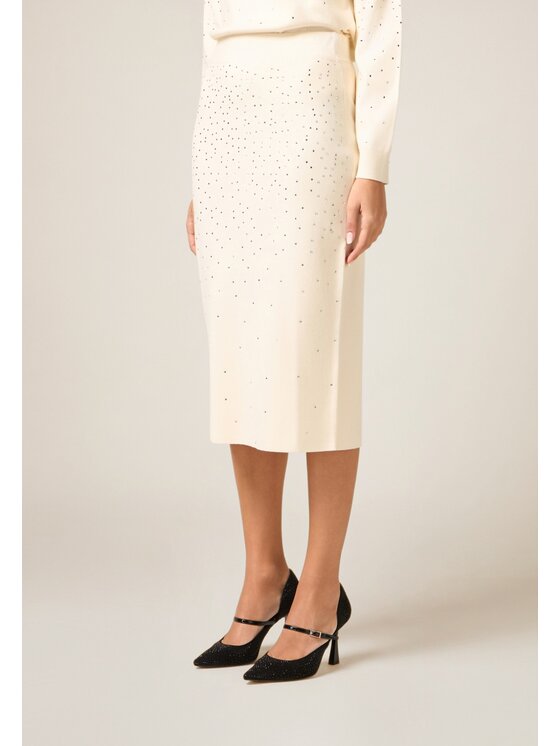 Oltre Oltre Gonna midi 1661J000286N011 Bianco Slim Fit