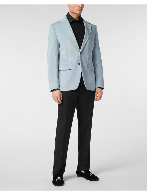 PHILIPP PLEIN PHILIPP PLEIN Marynarka 24239 Niebieski jasny Regular Fit