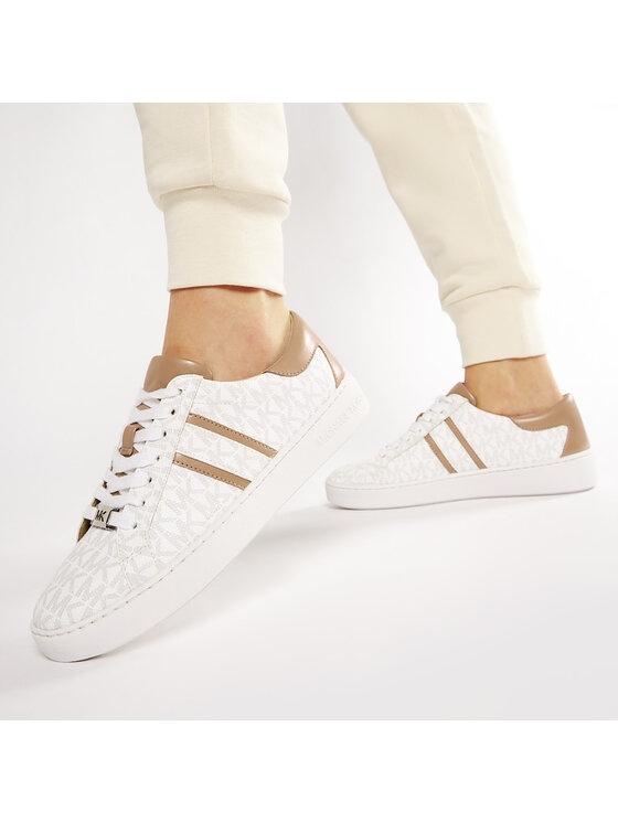 MICHAEL Michael Kors Sneakersy Keaton Stripe Sneaker 43R1KTFS2B Bia y Modivo.pl