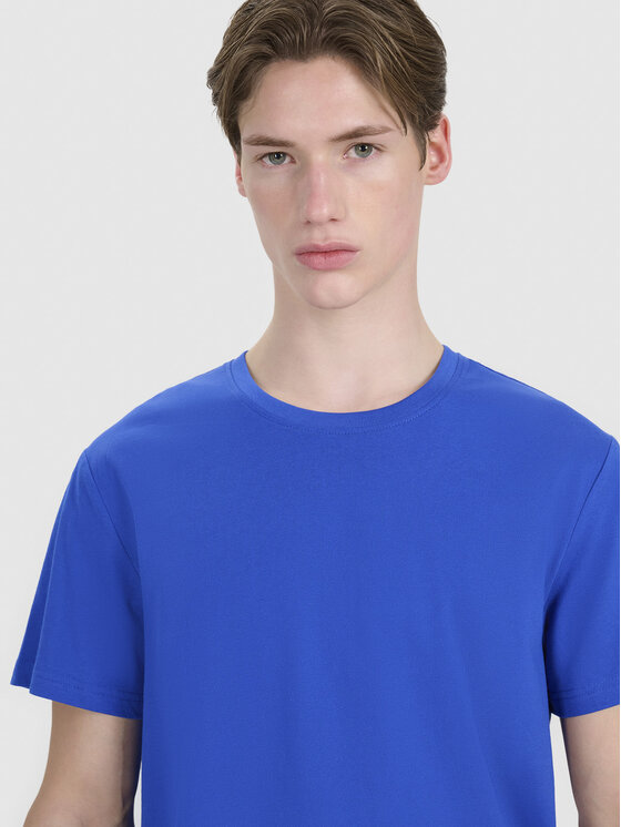 4F 4F T-Shirt A NEW ROAD AHEAD Niebieski Regular Fit