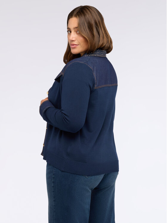 Fiorella Rubino Fiorella Rubino Cardigan M649L008023N034 Blu A-Line Fit