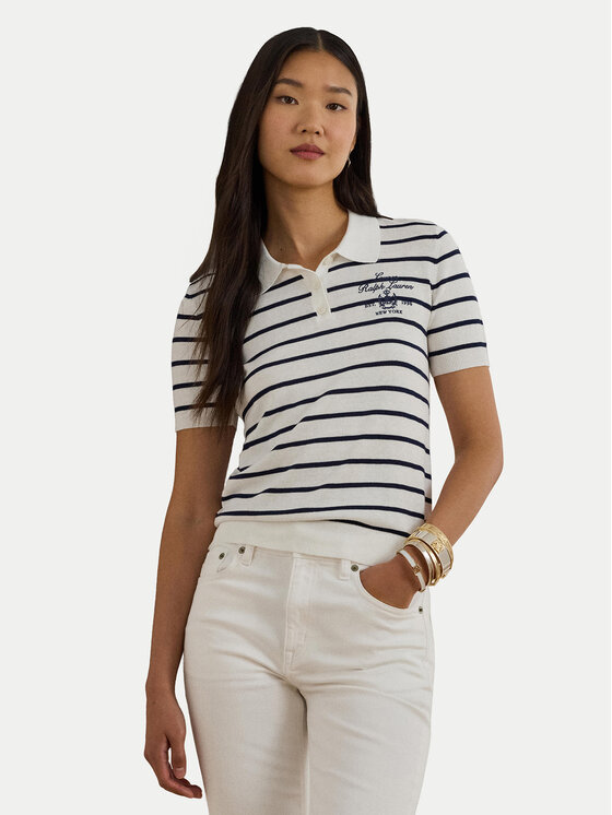 LAUREN RALPH LAUREN Damskie Polo, rozmiar S, Białe, 200P03506001