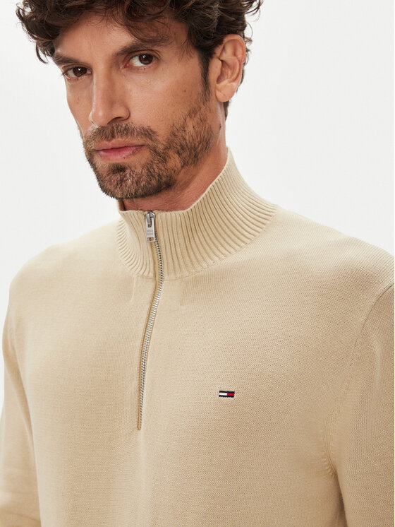 Tommy Jeans Tommy Jeans Sweter DM0DM21654 Beżowy Slim Fit