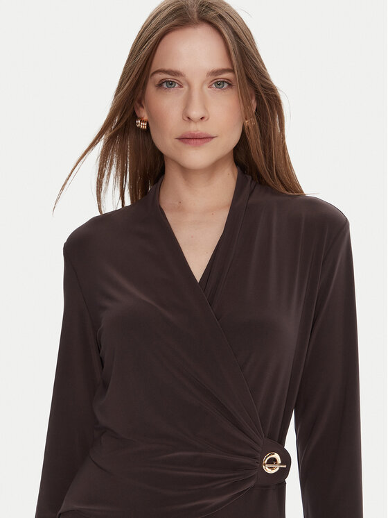 Joseph Ribkoff Joseph Ribkoff Sukienka koktajlowa 253235 Brązowy Slim Fit