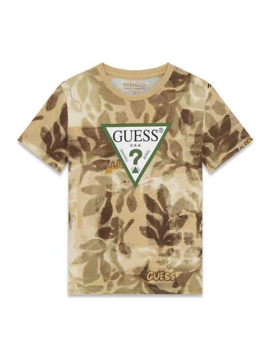 Guess Guess Póló L6GI03 K8HM4 Khaki Regular Fit