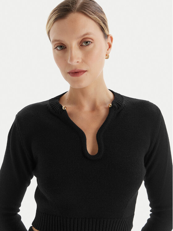 Simona Corsellini Simona Corsellini Pulover A25CPMGE0601 Črna Slim Fit