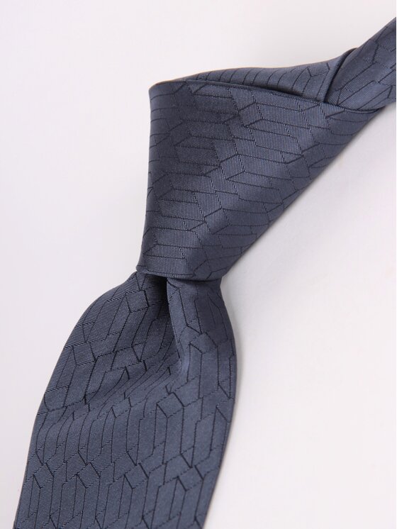 ELSNER ELSNER Γραβάτα SEVEN FOLD Z DEKORACYJNYM PRZESZYCIEM Z JEDWABNEGO ŻAKARDU A5879 Μπλε