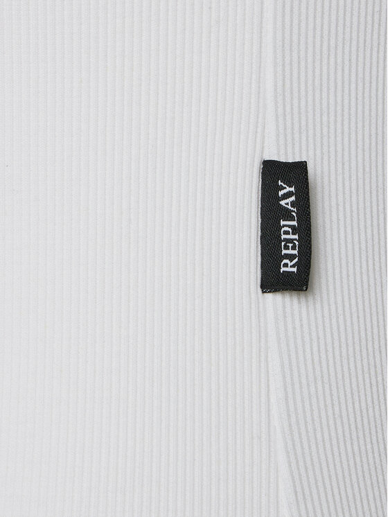REPLAY Replay Kötött ruha W9074.000.23587 Fehér Slim Fit