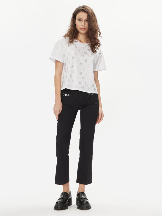 Liu Jo Liu Jo Bavlnené nohavice MA4291 T7144 Čierna Slim Fit