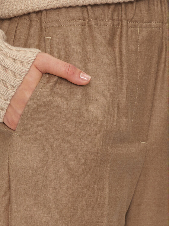 Weekend Max Mara Weekend Max Mara Medžiaginės kelnės Hateley 2425136052 Smėlio Regular Fit