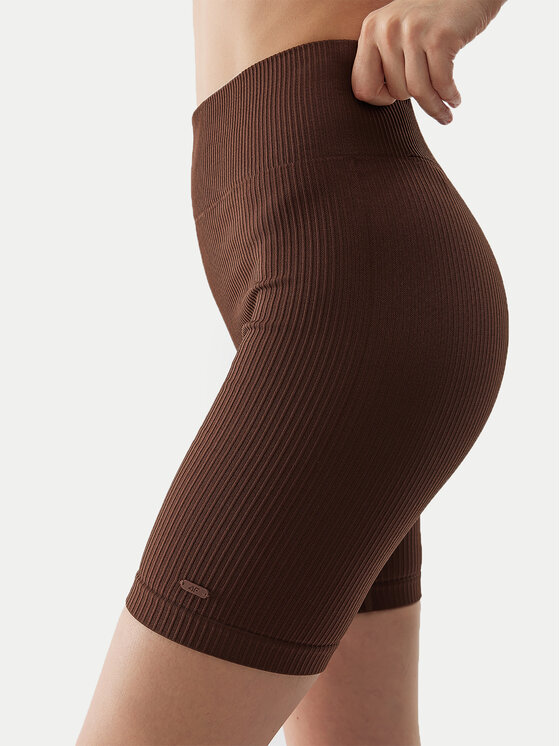 4F 4F Sportske kratke hlače 4FWSS24TFSHF498 Smeđa Slim Fit