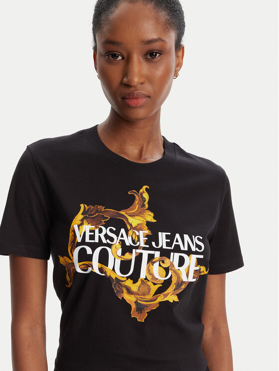 Versace Jeans Couture Versace Jeans Couture Tričko 79HAHE06 CJ00E Čierna Regular Fit