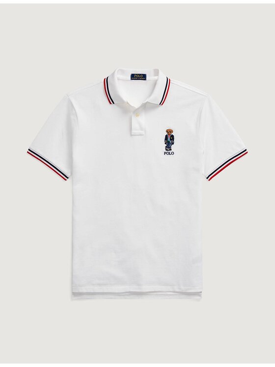 Custom slim fit bear polo top