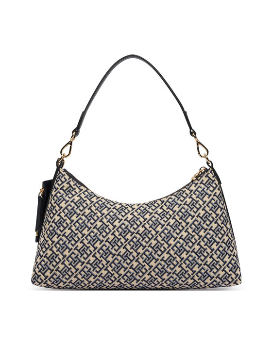 Tommy Hilfiger Tommy Hilfiger Дамска чанта Th Icon Shoulder Bag Jacquard AW0AW18907 Тъмносин