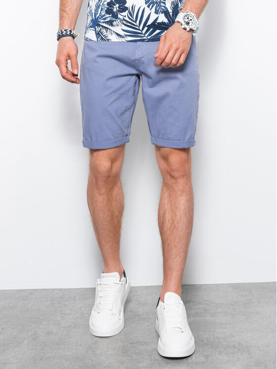Ombre Ombre Szorty materiałowe OM-SRDS-0103 Niebieski Regular Fit