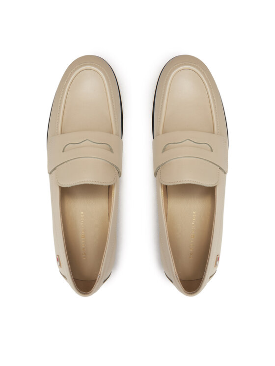 Tommy Hilfiger Tommy Hilfiger Лоуфъри Flag Leather Classic Loafer FW0FW08030 Бежов