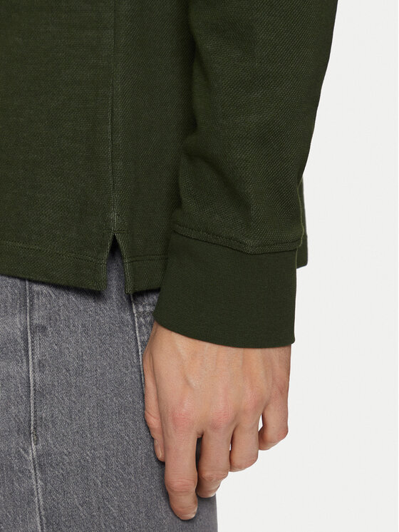 s.Oliver s.Oliver Тениска с яка и копчета 2153475 Зелен Regular Fit