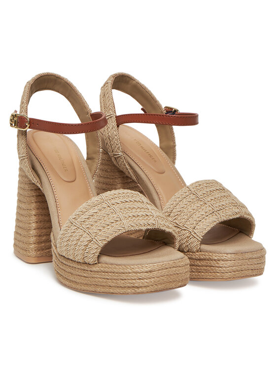 Tommy Hilfiger Tommy Hilfiger Espadryle Rope Heel Platform Sandal FW0FW08425 Beżowy