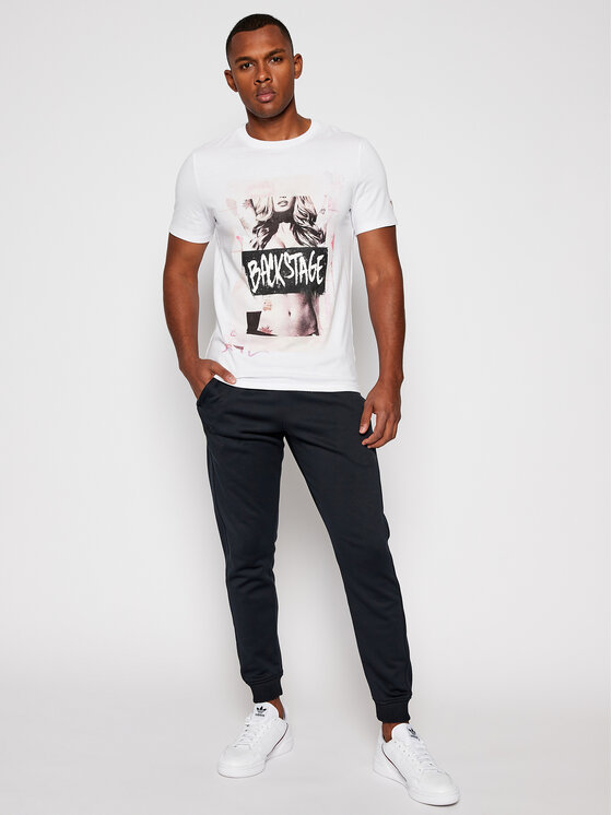 Guess Guess Tričko M0BI47 I3Z00 Biela Slim Fit