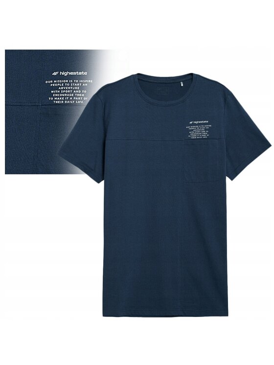 4F 4F T-Shirt TTSHM299 Niebieski Comfortable Fit