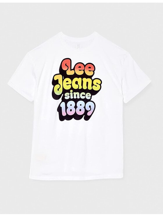 Lee Lee T-shirt PRIDE TEE CHEST GRAP Bianco Regular Fit