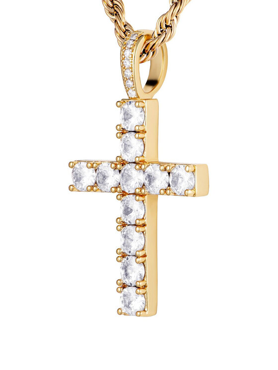ICED STUFF ICED STUFF Висулка Diamond Cross Златист