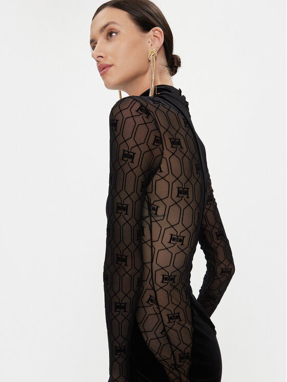 Elisabetta Franchi Elisabetta Franchi Večerna obleka AB-472-37E2-V590 Črna Slim Fit