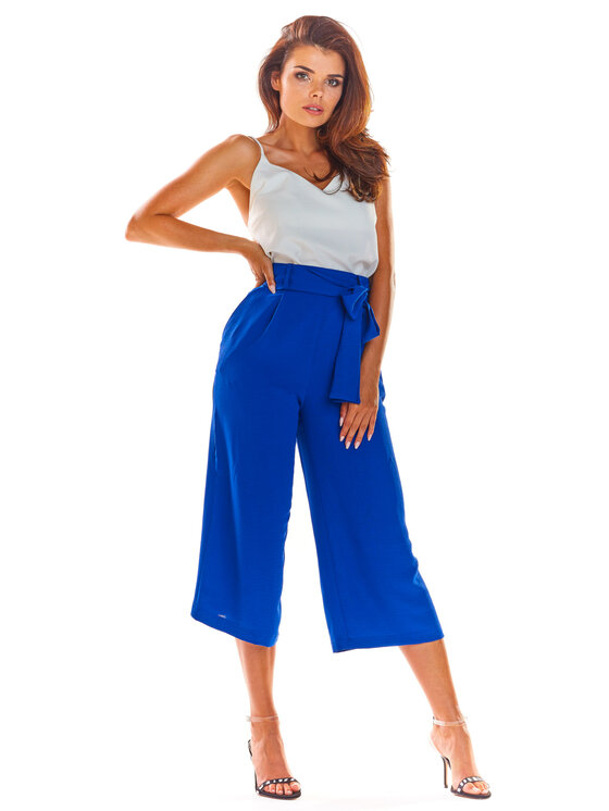 Awama Awama Spodnie damskie A297 Niebieski Basic Fit