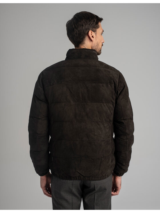 Borgio Borgio Kurtka skórzana CALVI BR2 Brązowy Classic Fit