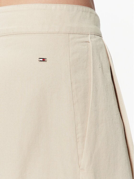 Tommy Hilfiger Tommy Hilfiger Pantaloni di tessuto WW0WW38596 Beige Wide Leg