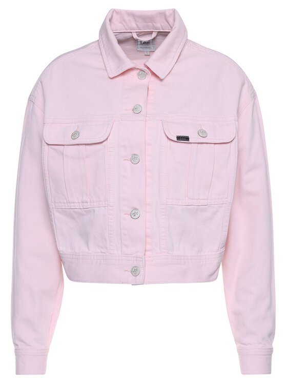 Lee Lee Kurtka jeansowa Cropped L54QKGNA 112112908 Różowy Regular Fit