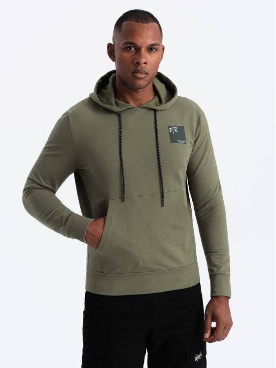 Ombre Ombre Mikina OM-SSNZ-0162 Khaki Regular Fit