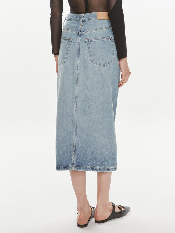 Tommy Hilfiger Tommy Hilfiger Farmer szoknya WW0WW42882 Kék Straight Fit