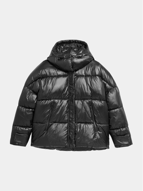 4F 4F Žieminė striukė 4FAW23TDJAF231 Juoda Regular Fit