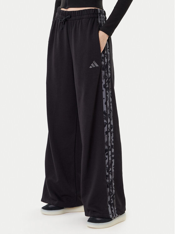 adidas adidas Долнище анцуг Animal Print 3-Stripes JM1840 Черен Loose Fit