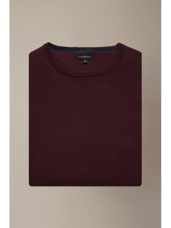Lancerto Lancerto Sweter Simen SW073225000035 Bordowy Regular Fit