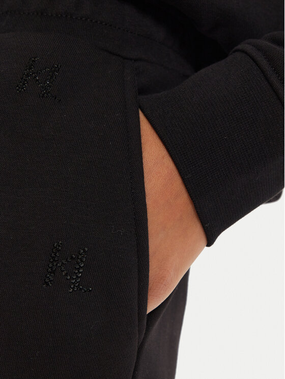 KARL LAGERFELD KARL LAGERFELD Melegítő alsó 246W1009 Fekete Regular Fit