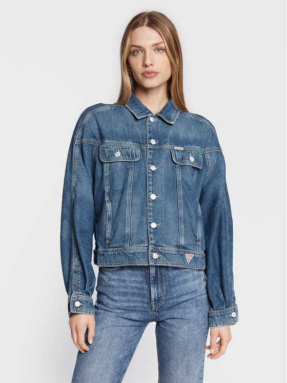 Guess Jeans jakna W2YN06 D4PX1 Modra Regular Fit