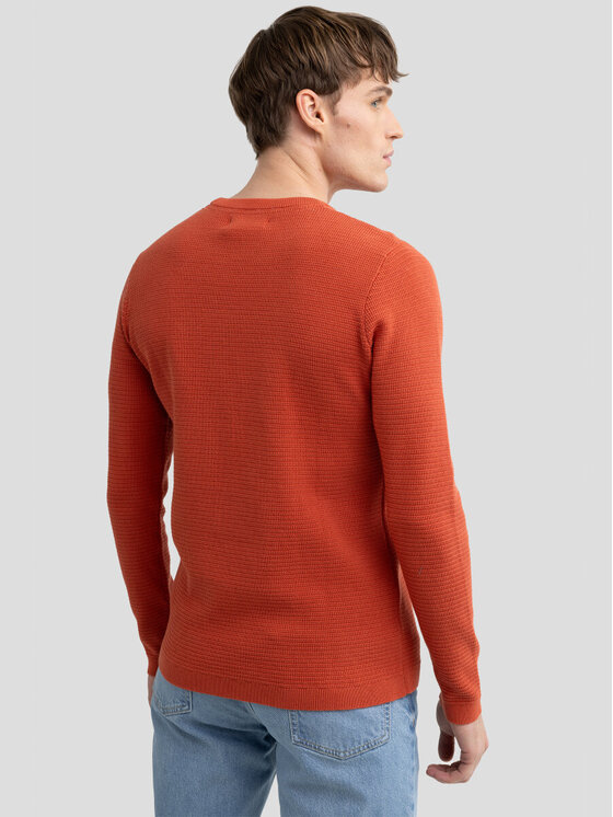 BIG STAR BIG STAR Sweter NEILON_704_160 Pomarańczowy Basic Fit
