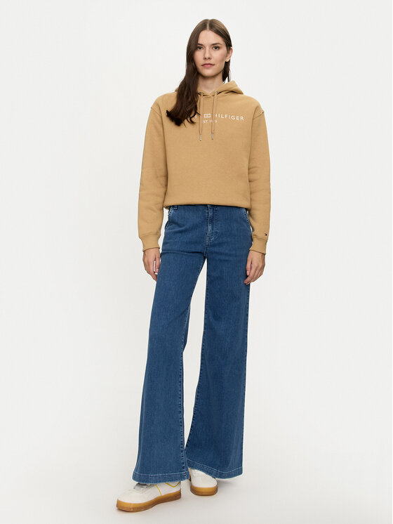 Tommy Hilfiger Tommy Hilfiger Majica dugih rukava Modern WW0WW43598 Bež Regular Fit