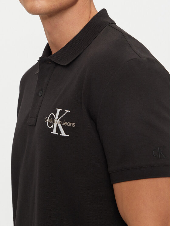 Calvin Klein Jeans Calvin Klein Jeans Polo Monologo J30J325664 Czarny Regular Fit
